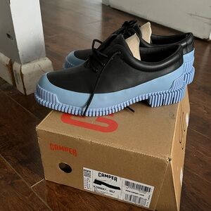 Camper Black and Light Blue Chunky Sole Shoes